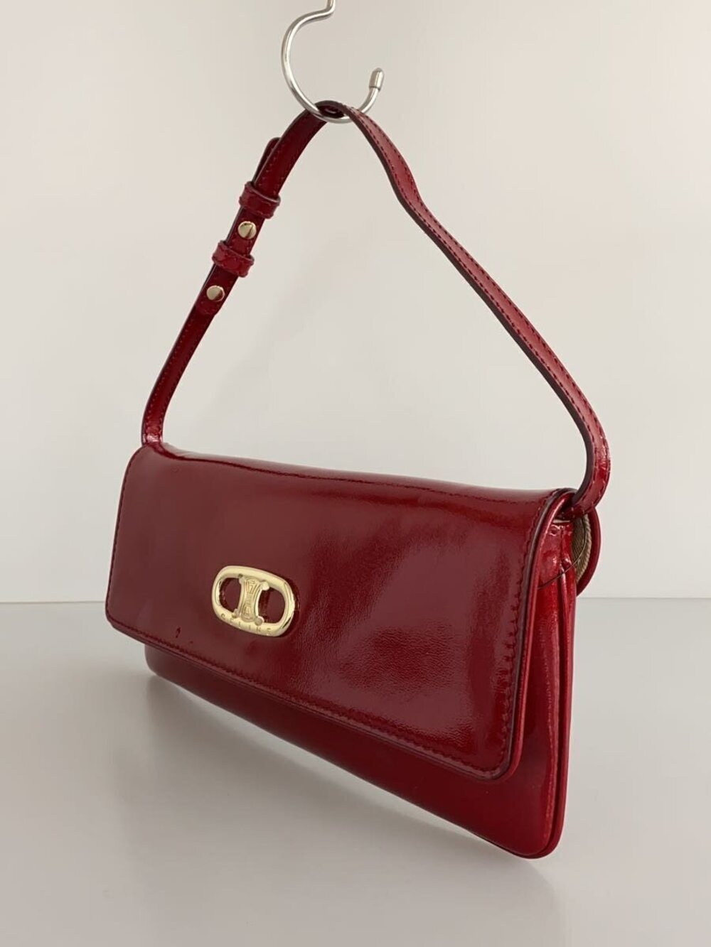 Celine triomphe Shoulder Bag Enamel RED - Picture 2 of 7